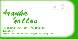 aranka hollos business card